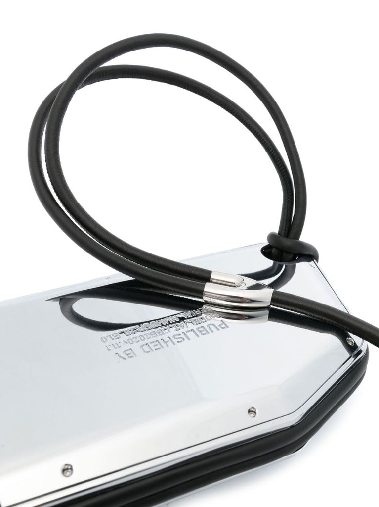 Silver-tone Logo-engraved Chrome Crossbody Bag
