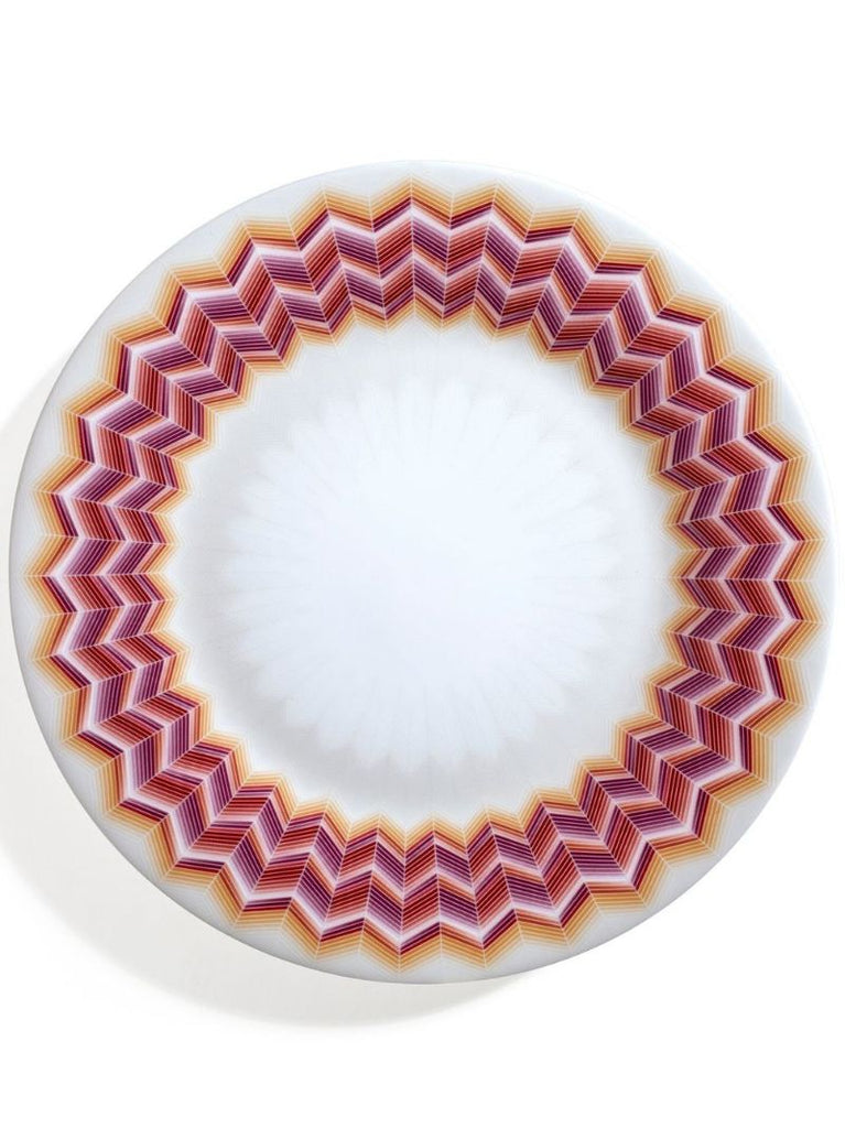 White Zigzag Jarris 156 Porcelain Dessert Plate Set