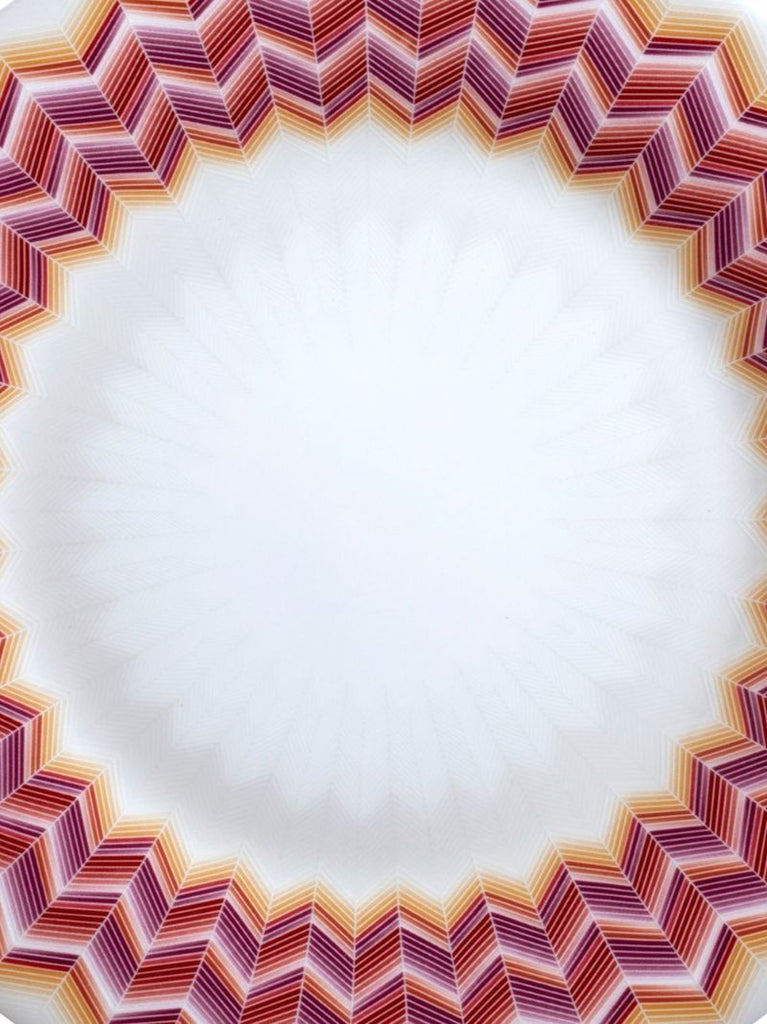 White Zigzag Jarris 156 Porcelain Dessert Plate Set