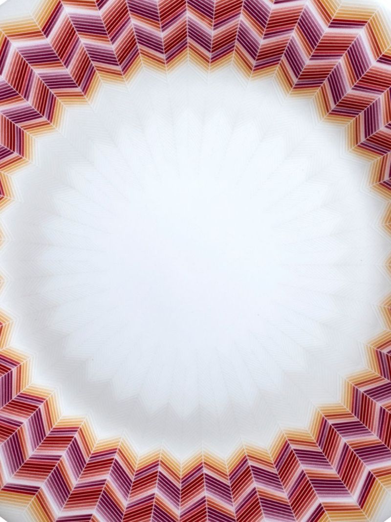 White Zigzag Jarris 156 Porcelain Dessert Plate Set