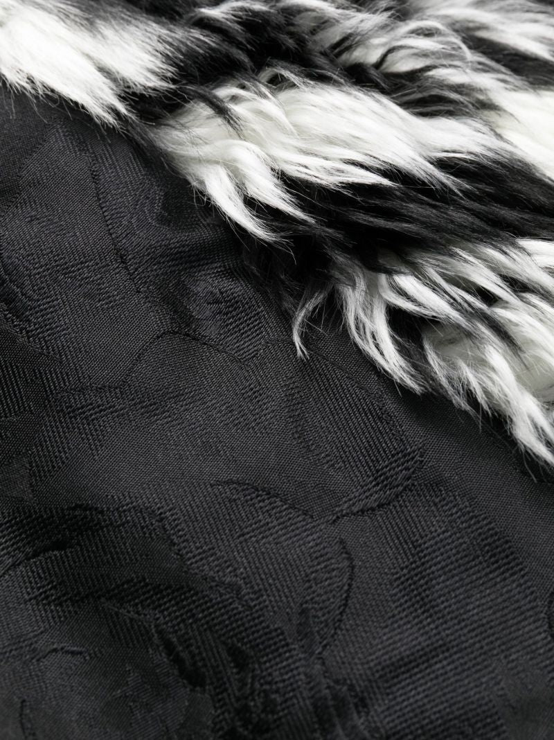 Black and White Zebra Print Faux Fur Coat
