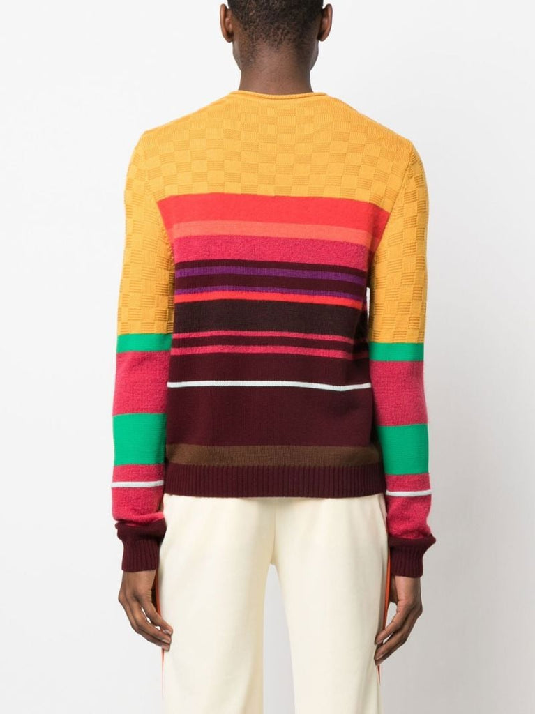 Yellow Stripe Knitted Sweater
