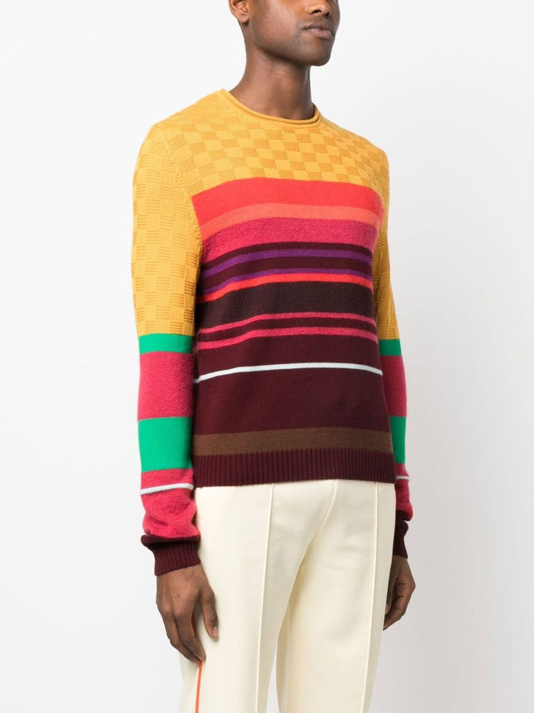 Yellow Stripe Knitted Sweater