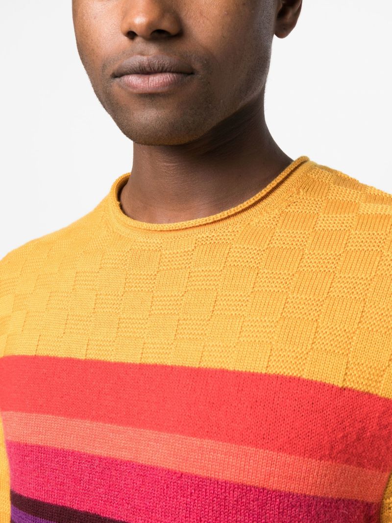 Yellow Stripe Knitted Sweater