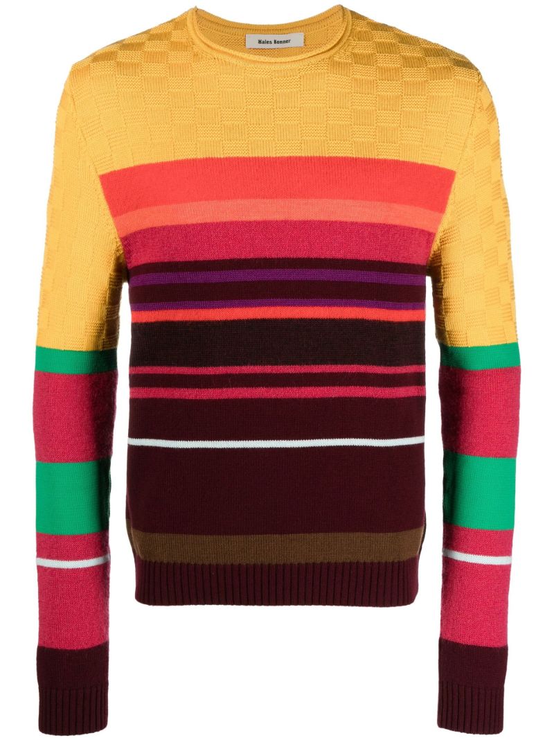 Yellow Stripe Knitted Sweater