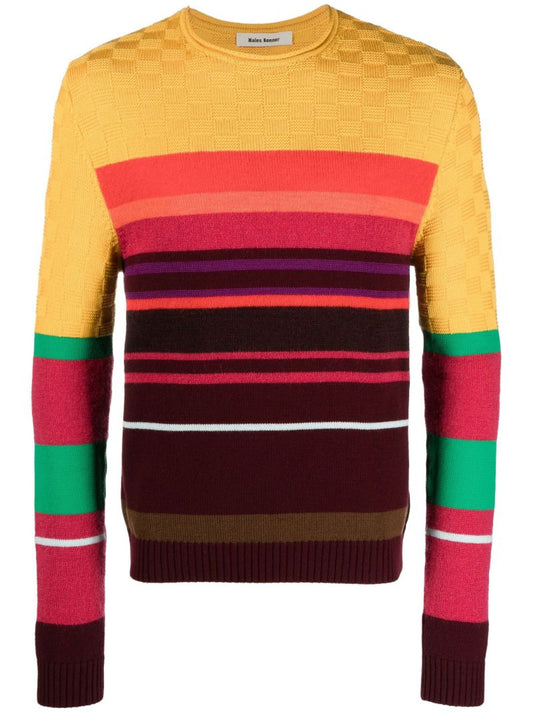 Yellow Stripe Knitted Sweater