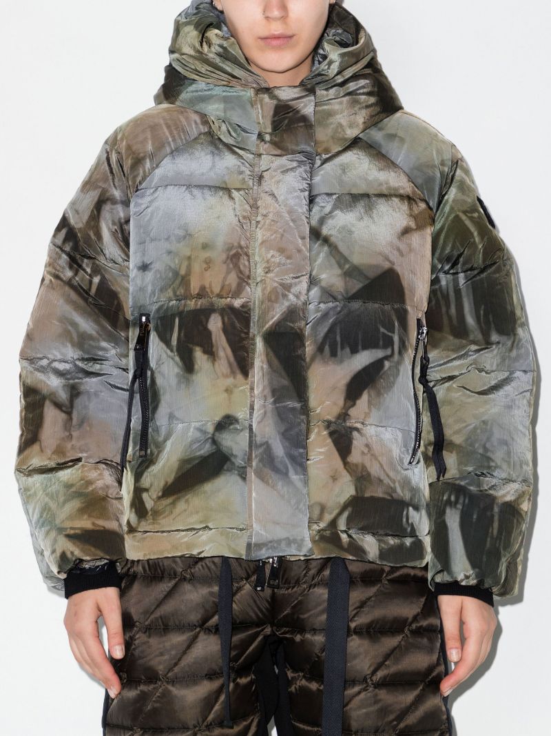 Green and Grey Padded Ski Jacket