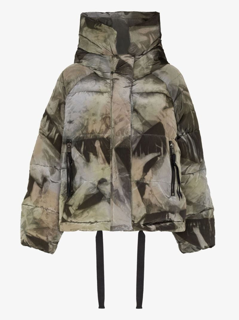 Green and Grey Padded Ski Jacket
