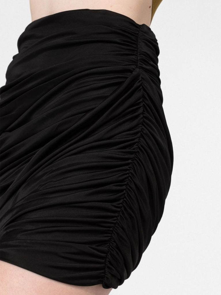 Black Sabile Ruched Mini Skirt