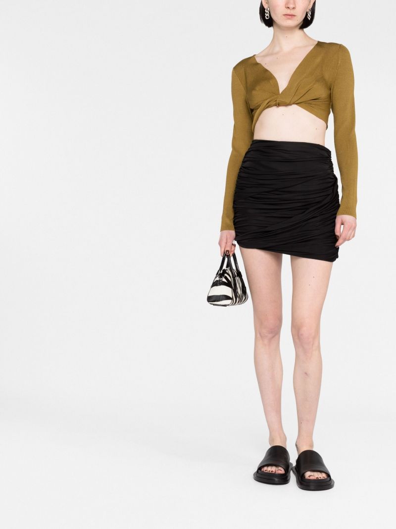 Black Sabile Ruched Mini Skirt