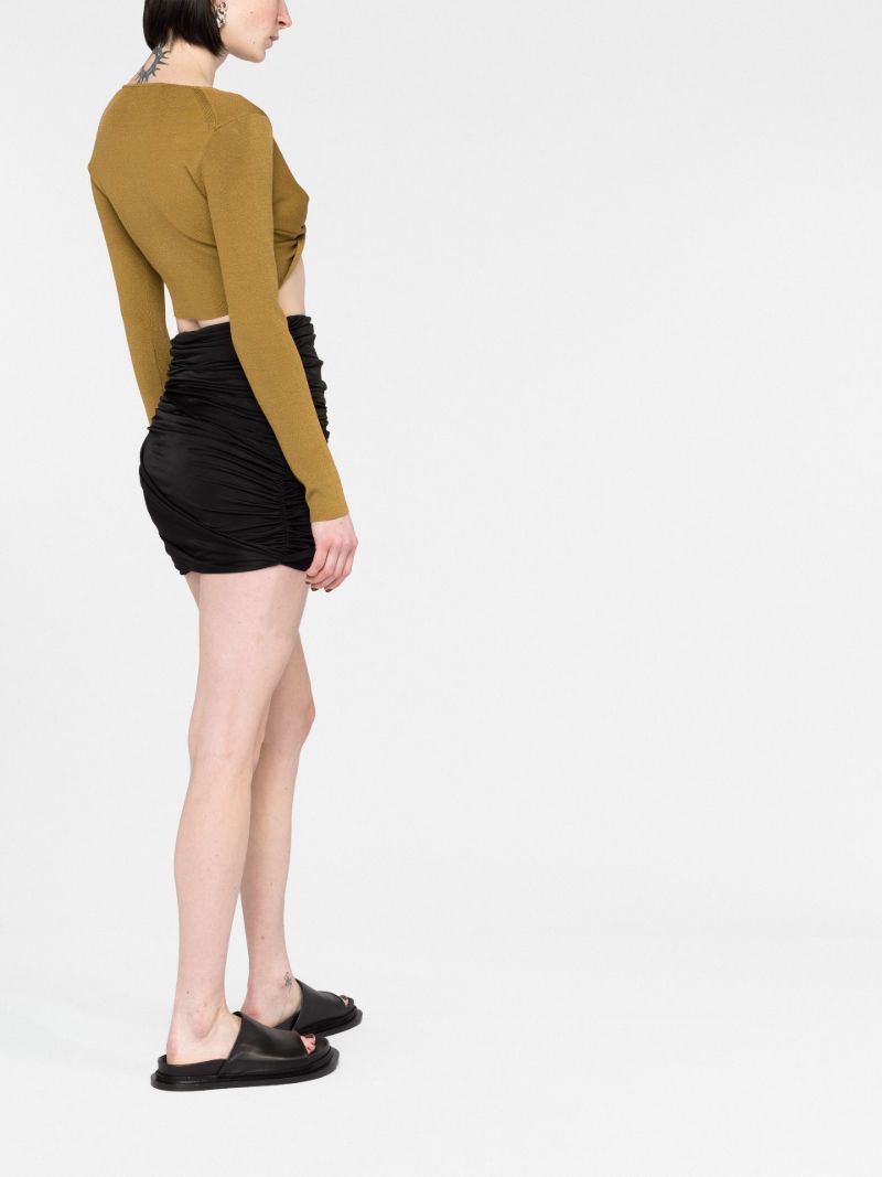 Black Sabile Ruched Mini Skirt