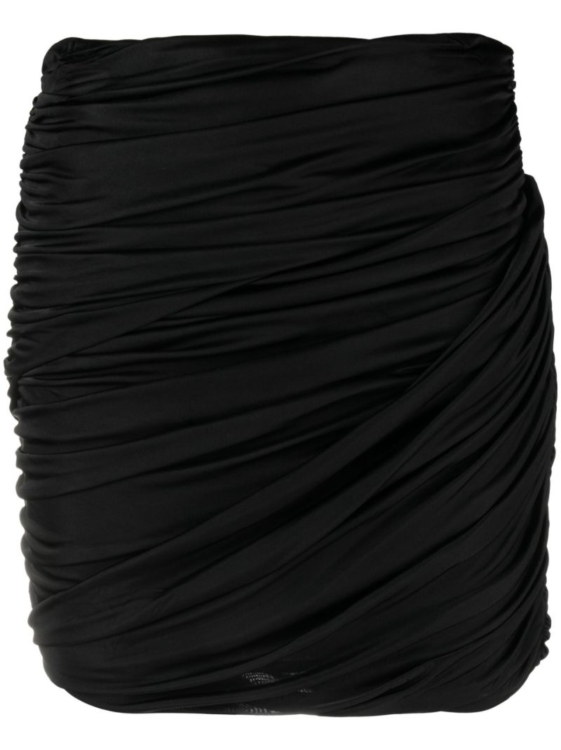 Black Sabile Ruched Mini Skirt
