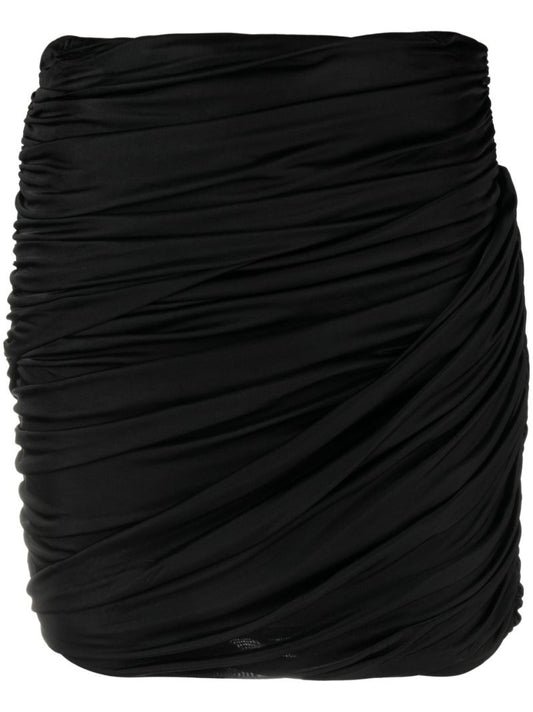 Black Sabile Ruched Mini Skirt