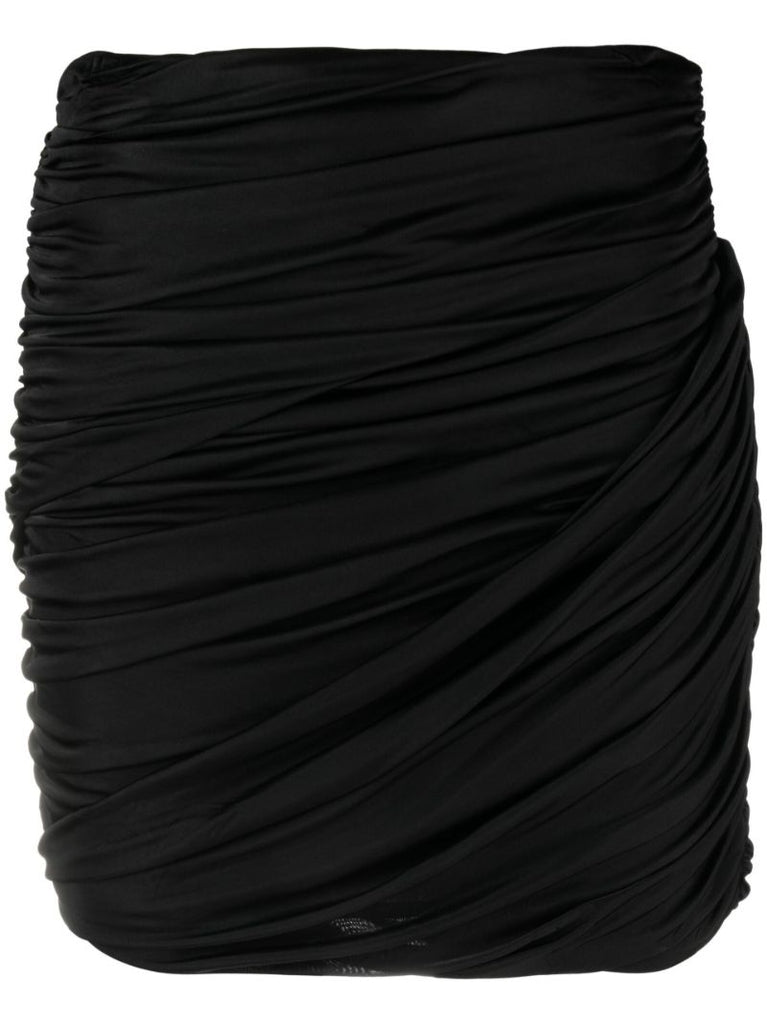 Black Sabile Ruched Mini Skirt