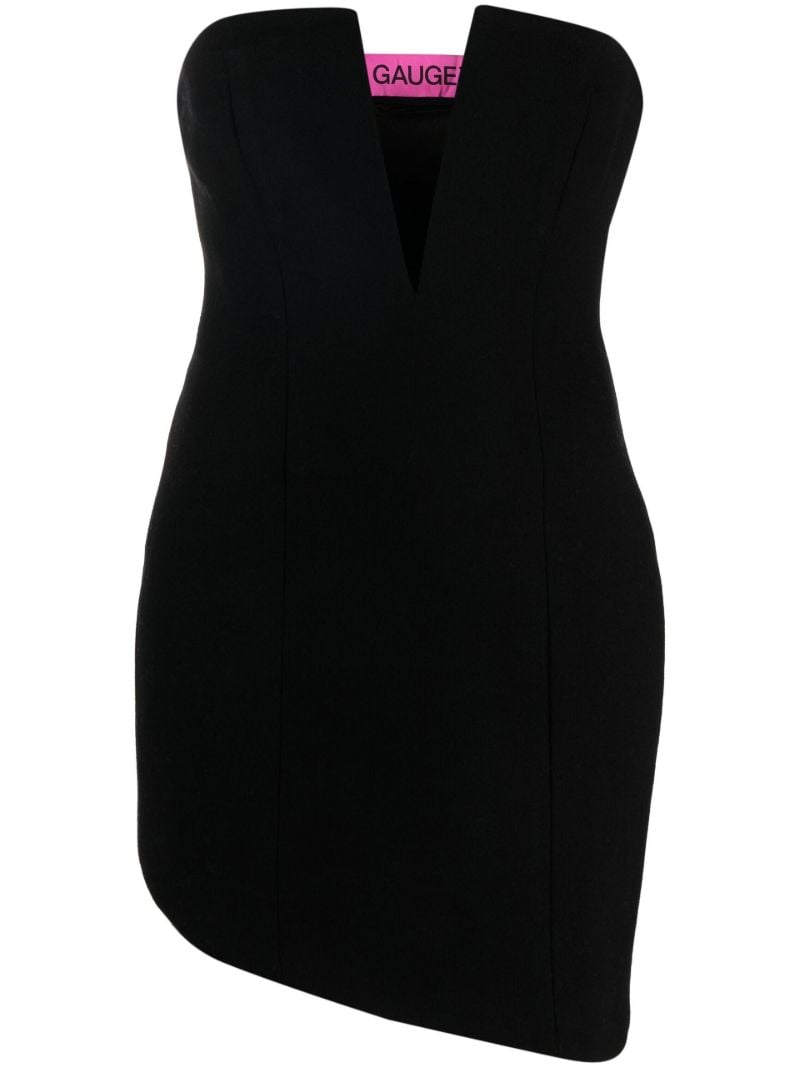 Black Asan V-neck Asymmetric Dress
