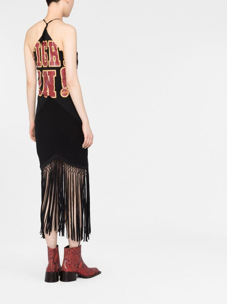 Black Macrame Halterneck Dress