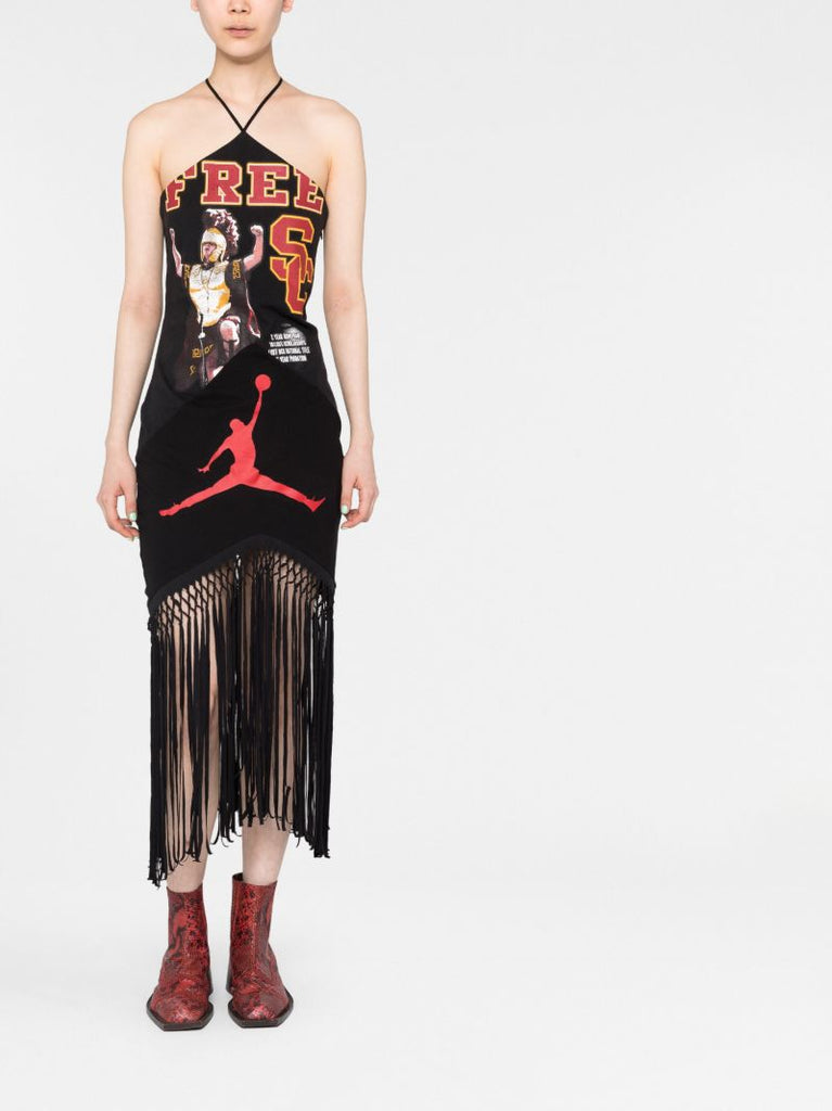 Black Macrame Halterneck Dress