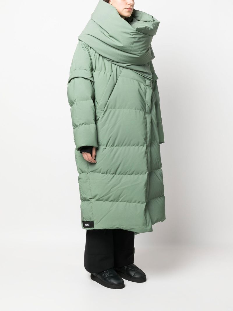 Green Kitty Wrap Puffer Coat