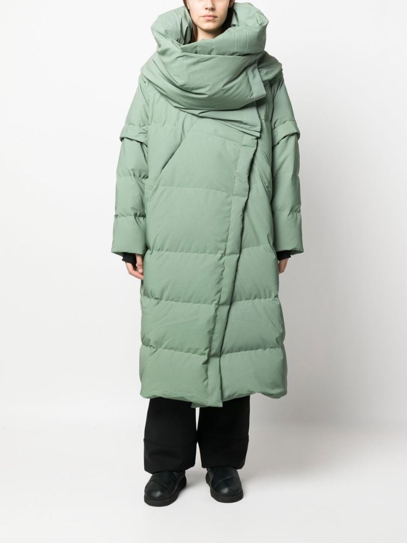 Green Kitty Wrap Puffer Coat