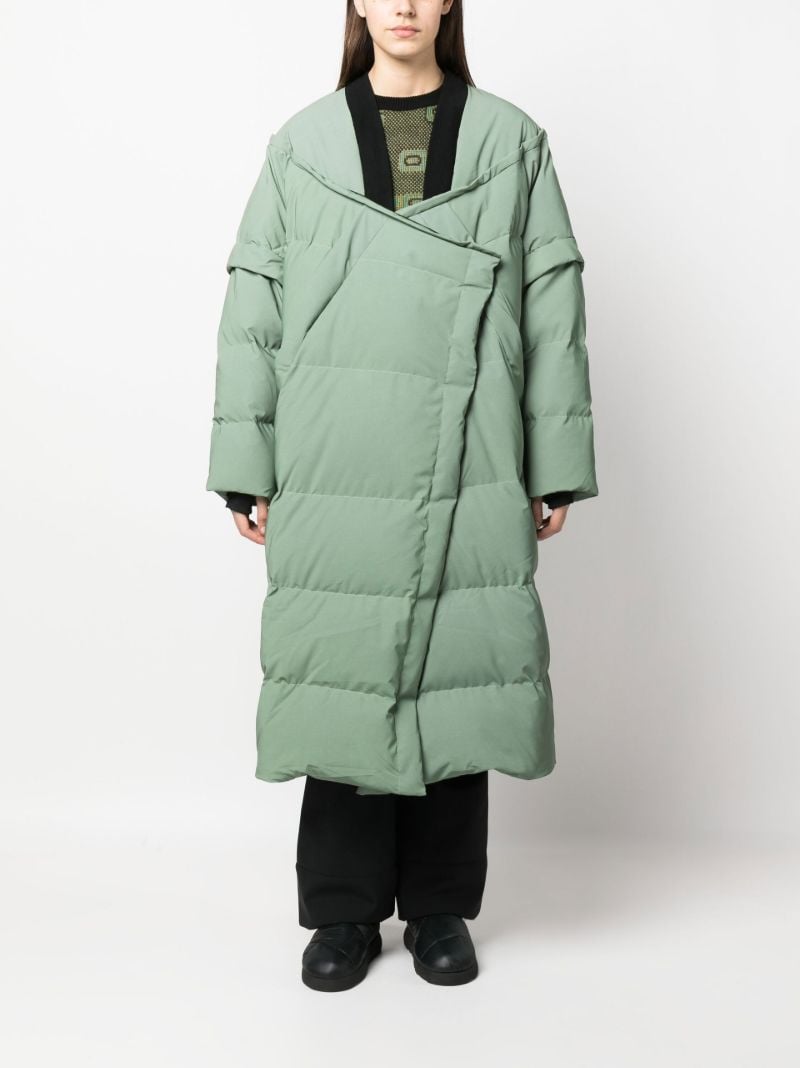 Green Kitty Wrap Puffer Coat