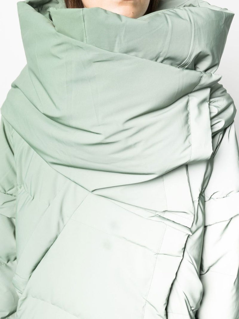 Green Kitty Wrap Puffer Coat