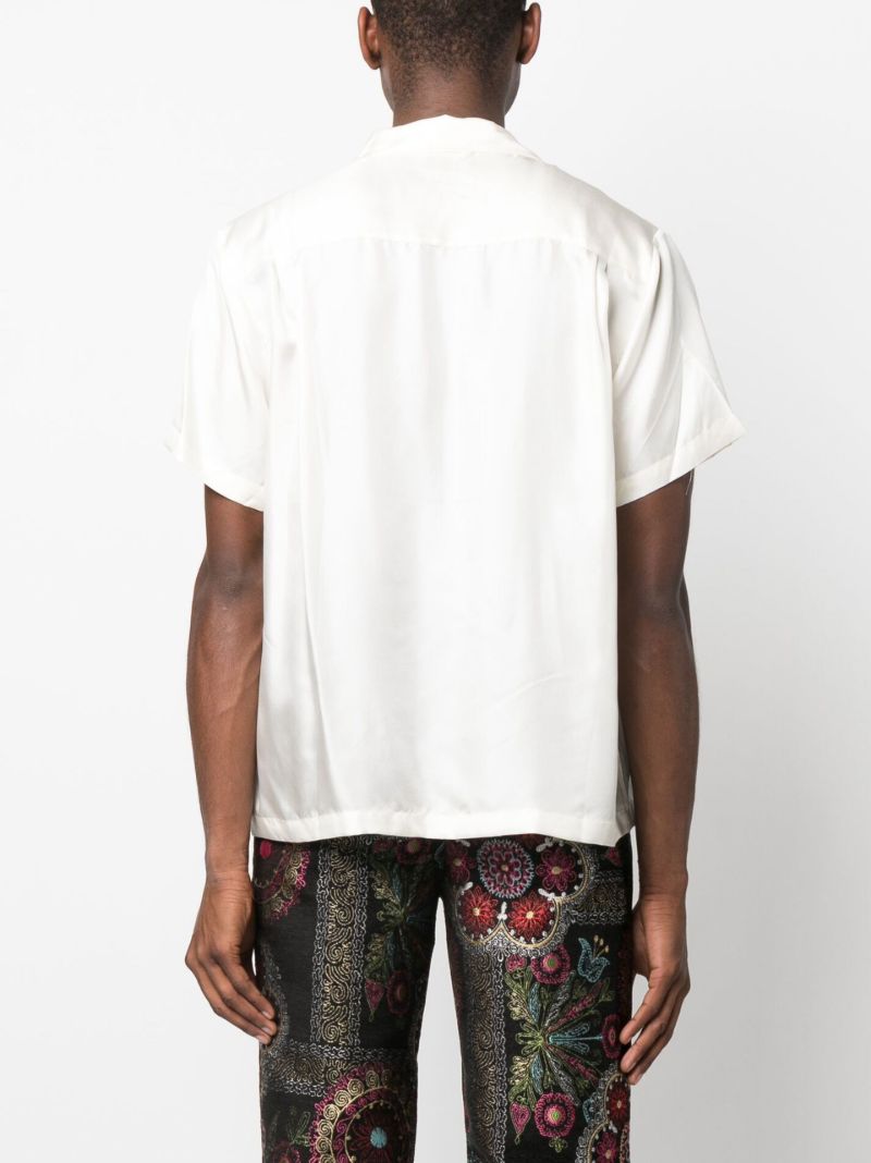 Neutral Front-tie Silk Shirt