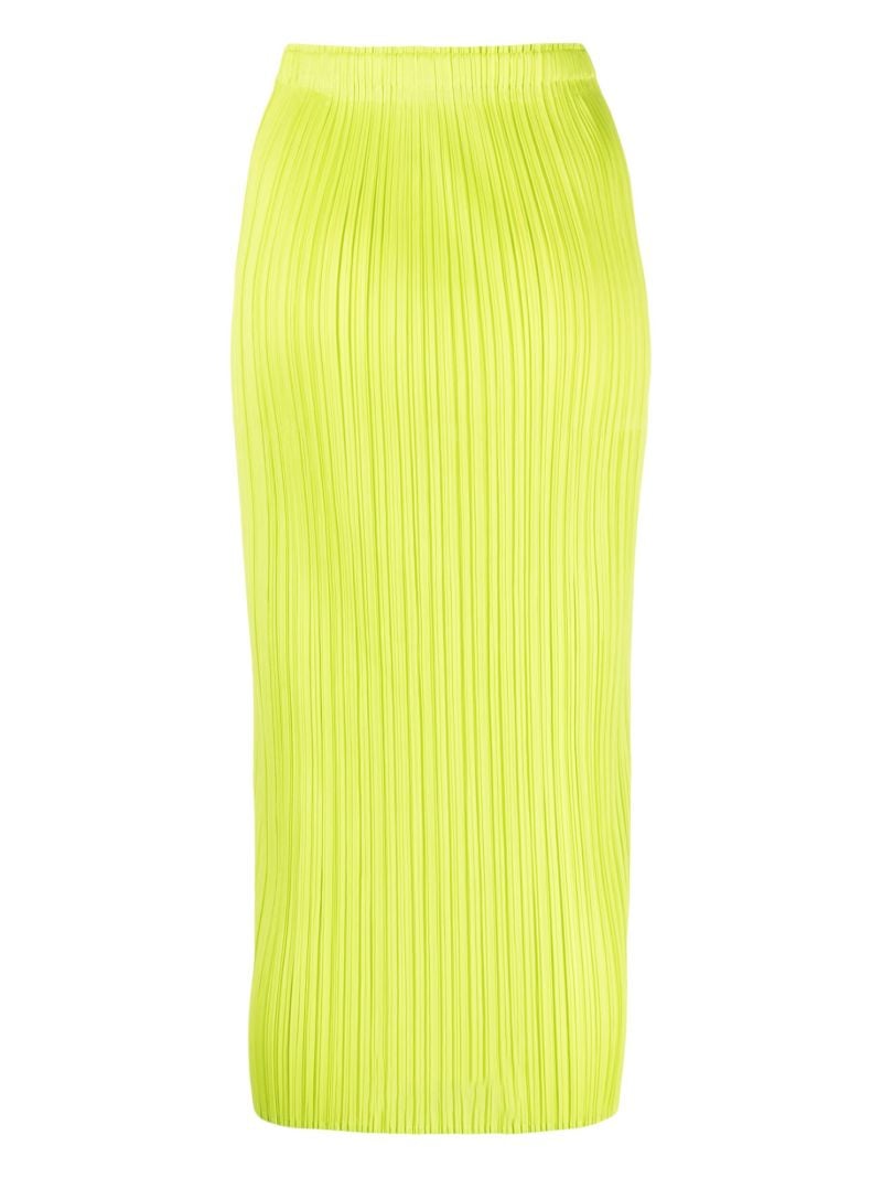Green Pleated Midi Skirt