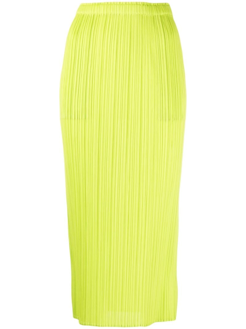 Green Pleated Midi Skirt