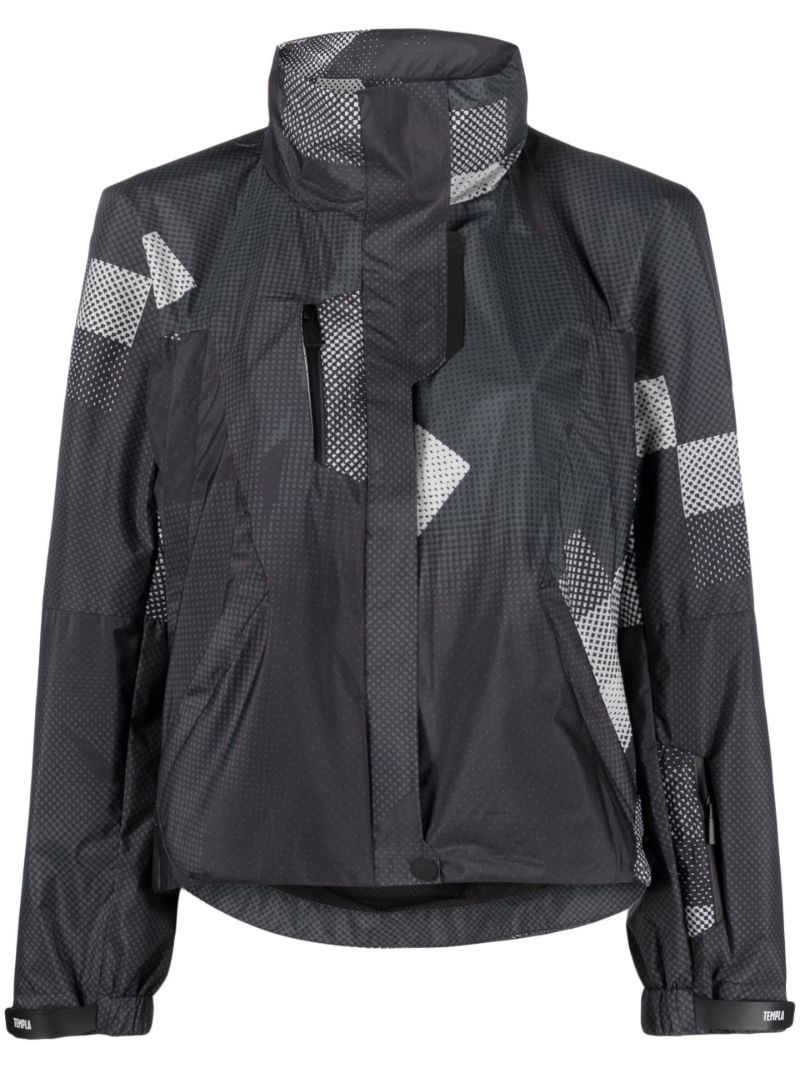 Black 3l Pixelated Print Ski Jacket