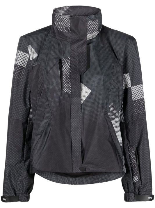 Black 3l Pixelated Print Ski Jacket