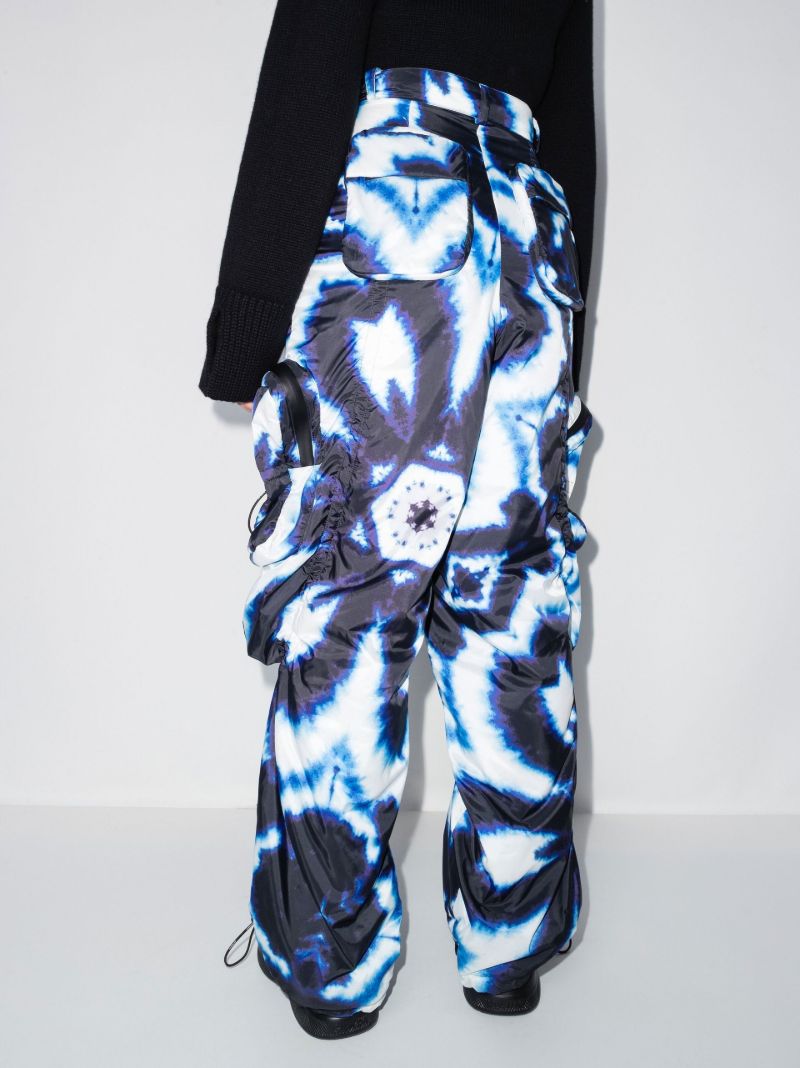 Blue Tie-dye Cargo Ski Trousers