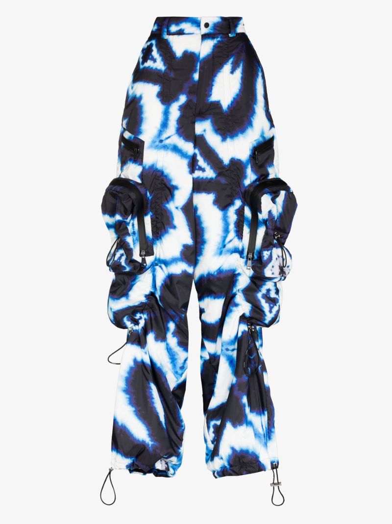 Blue Tie-dye Cargo Ski Trousers