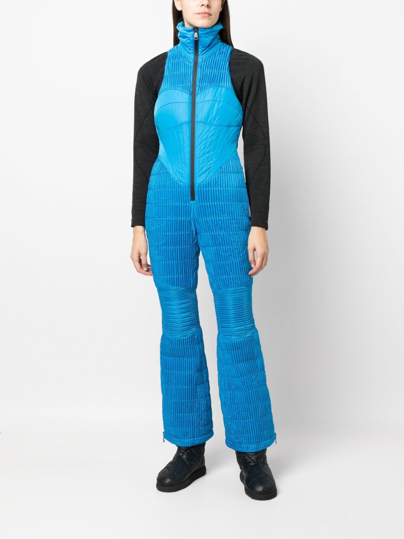 Blue Quilted Sleeveless Ski Jumpsuit