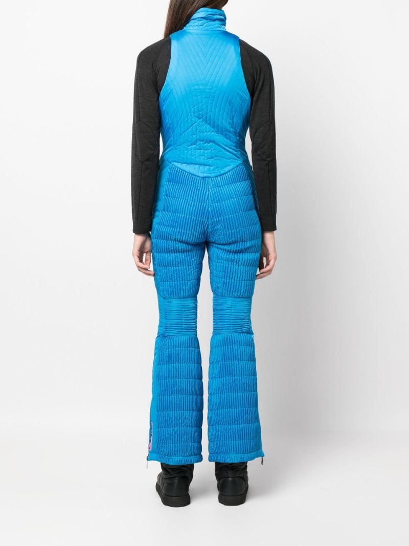 Blue Quilted Sleeveless Ski Jumpsuit