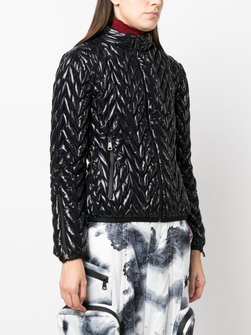 Black Chevron-quilted Ski Jacket