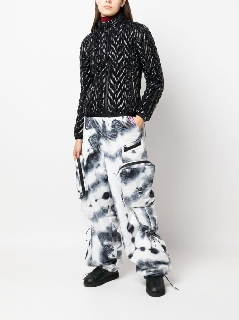 Black Chevron-quilted Ski Jacket