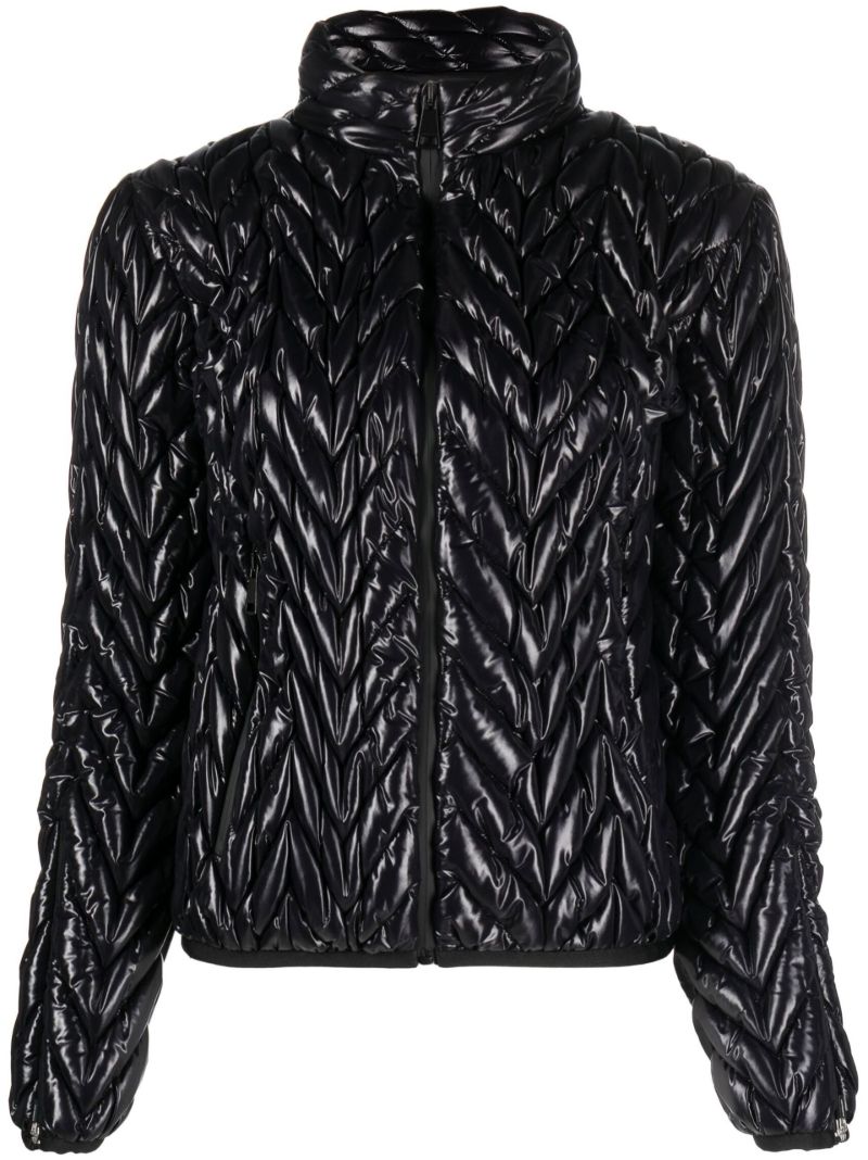 Black Chevron-quilted Ski Jacket