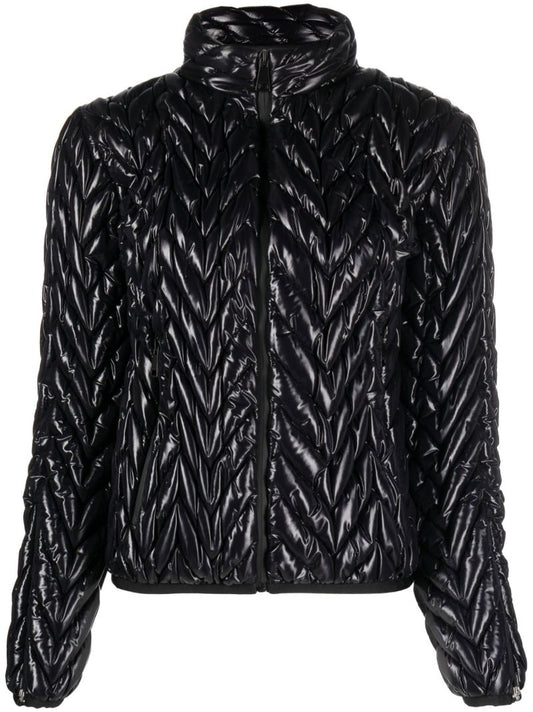 Black Chevron-quilted Ski Jacket