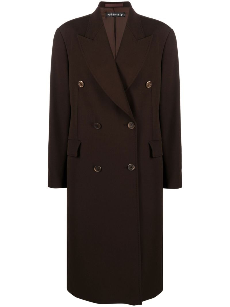 Brown Double-breasted Wool Coat