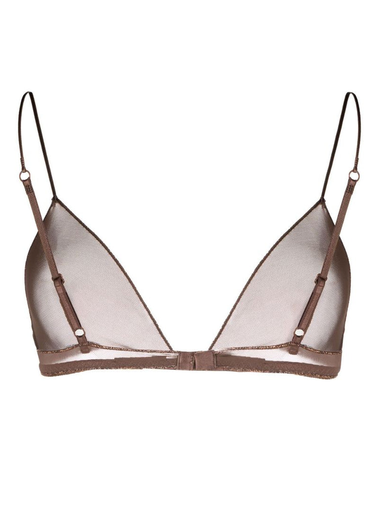 Brown Triangle Mesh Bra