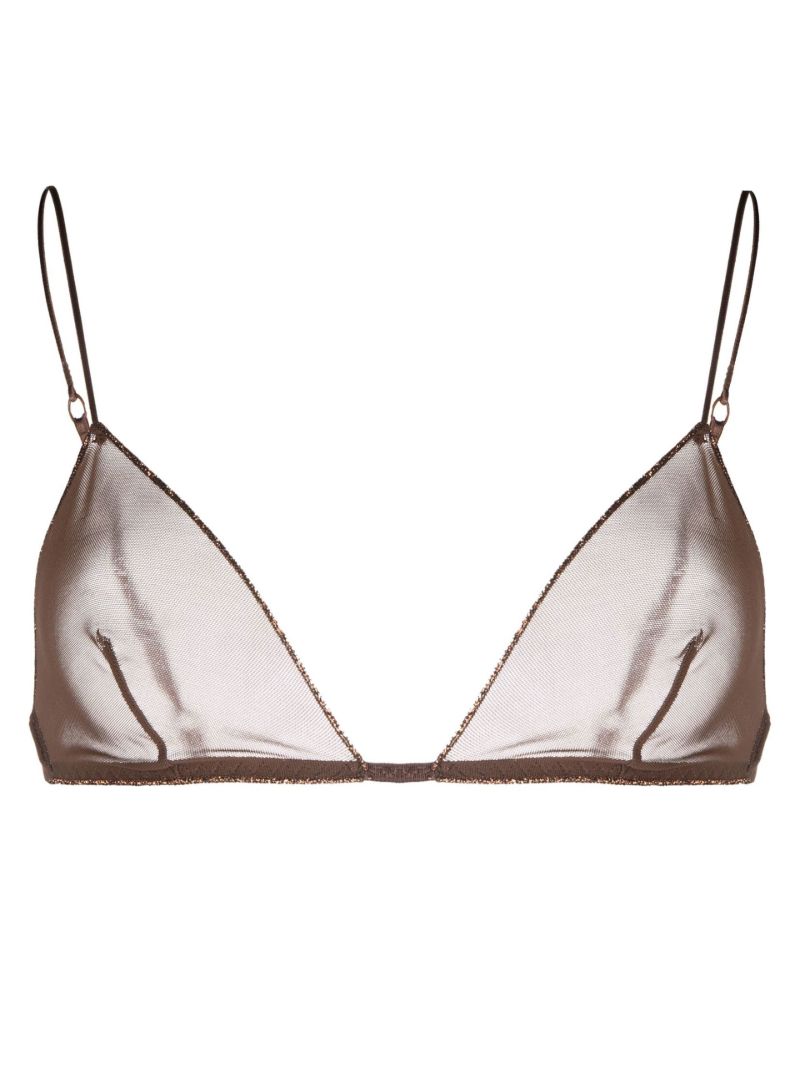 Brown Triangle Mesh Bra