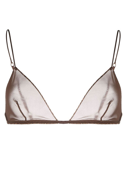 Brown Triangle Mesh Bra