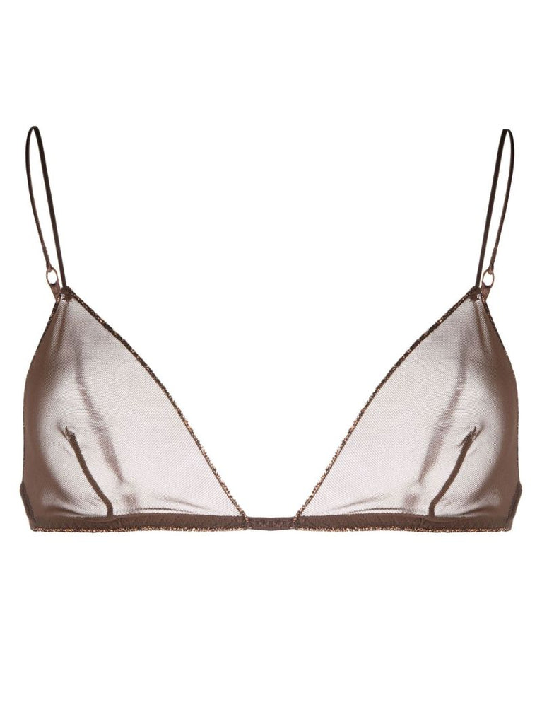 Brown Triangle Mesh Bra