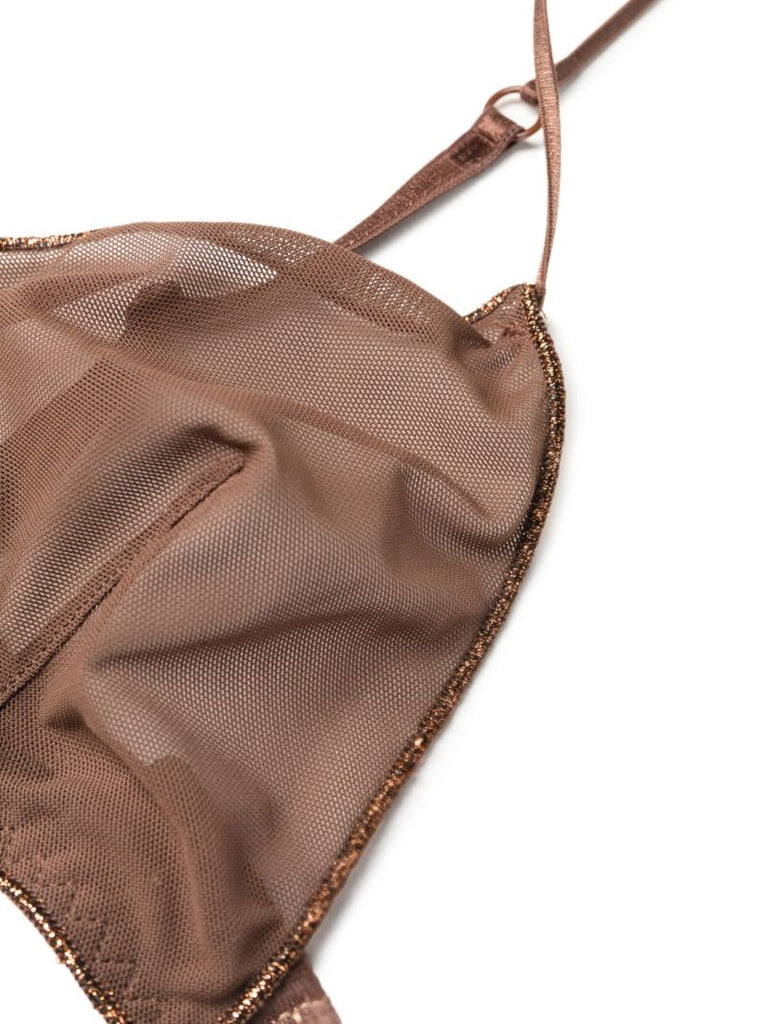 Brown Triangle Mesh Bra
