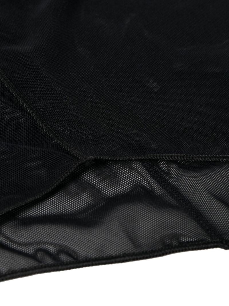Black Mesh Slip High Waist Briefs