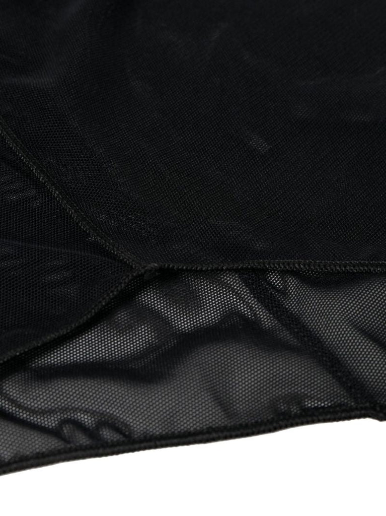 Black Mesh Slip High Waist Briefs