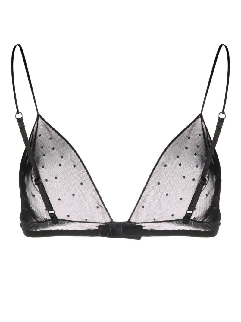 Black Gem Mesh Triangle Bra