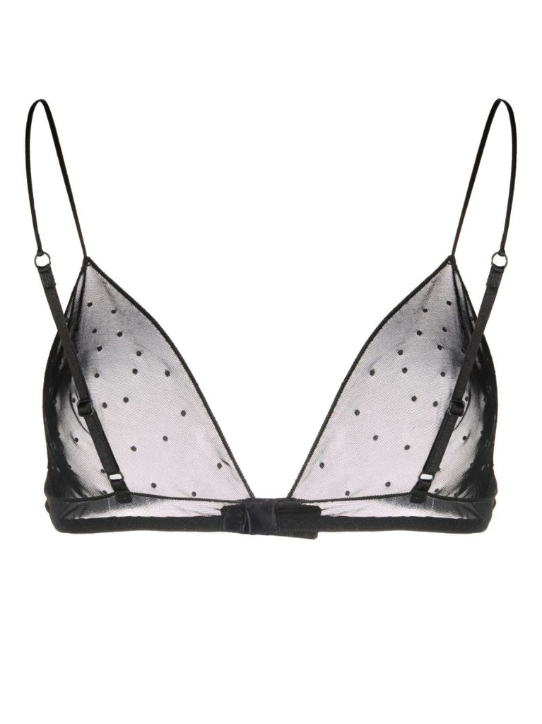 Black Gem Mesh Triangle Bra