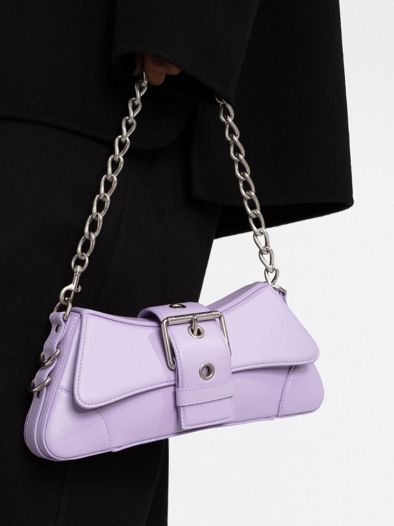 Purple Lindsay Small Leather Shoulder Bag