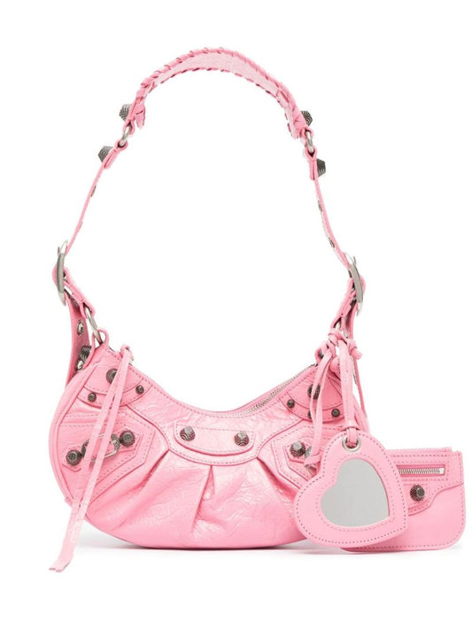 Pink Le Cagole Xs Leather Shoulder Bag